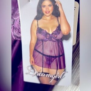 071. NWT DREAMGIRL PLUS SIZE MODERN VINTAGE BABYDOLL SET